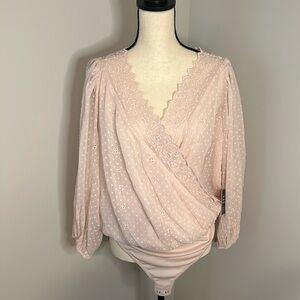 Pink Lace/Eyelet Bodysuit​